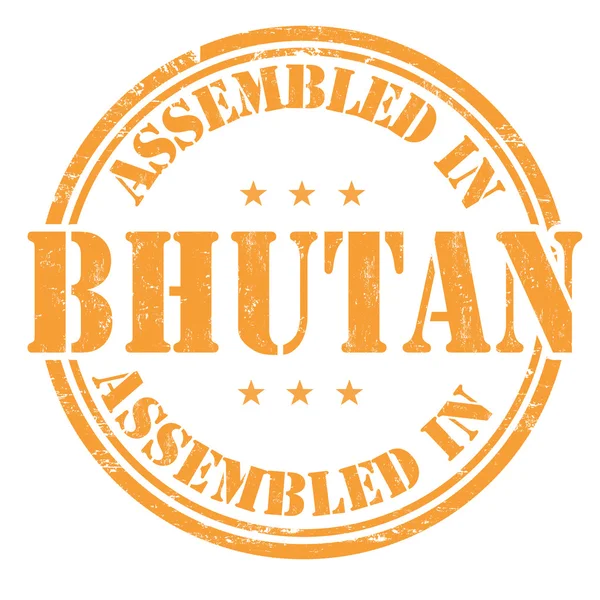 Assembled in Bhutan stamp — Stock Vector