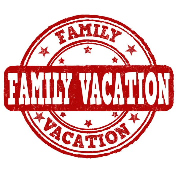 Francobollo vacanza famiglia — Vettoriale Stock