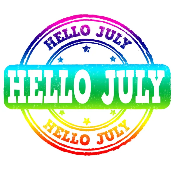 Привіт липня штамп — стоковий вектор