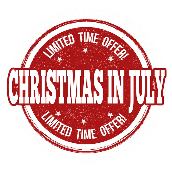 Noël en juillet timbre — Image vectorielle