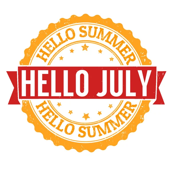 Hello july stamp — Stock Vector
