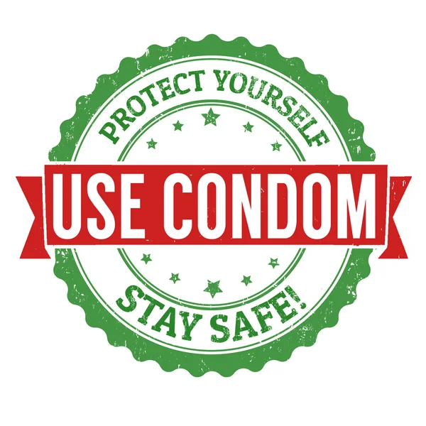 Einen Kondomstempel verwenden — Stockvektor