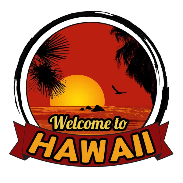 ハワイのサインへようこそ — ストックベクタ