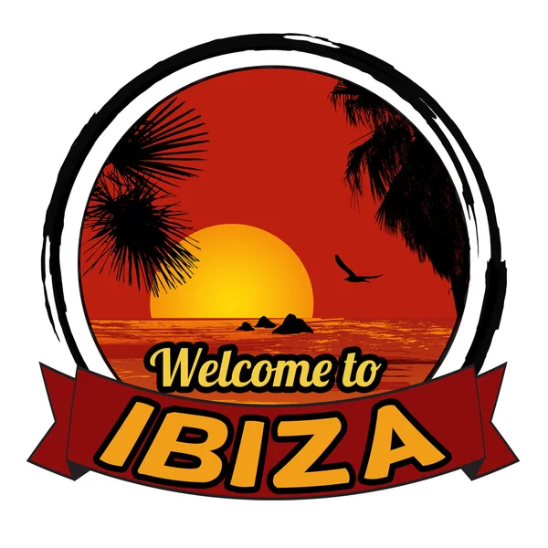 Bienvenido a Ibiza signo — Vector de stock