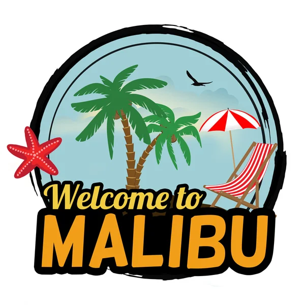 Bem-vindo ao sinal de Malibu —  Vetores de Stock