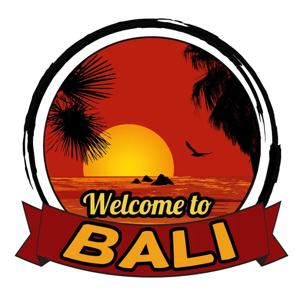 Bali imzalanacak hoş geldiniz — Stok Vektör