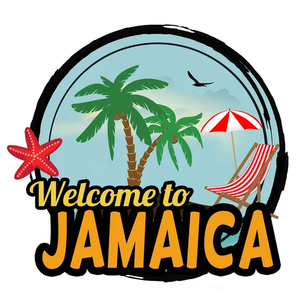 Bienvenue en Jamaïque signe — Image vectorielle