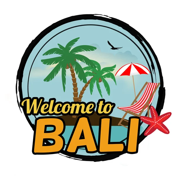 Bali imzalanacak hoş geldiniz — Stok Vektör