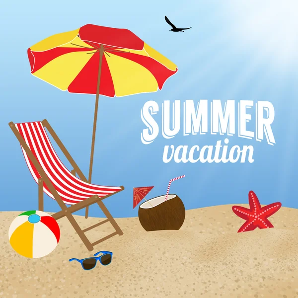Affiche vacances d'été design — Image vectorielle
