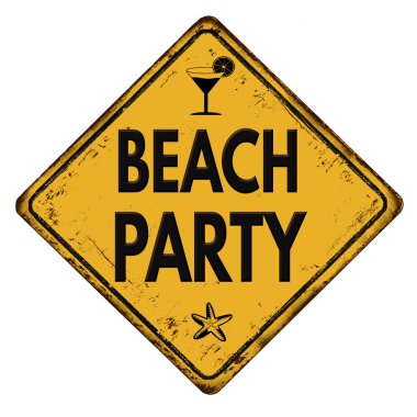 Beach parti sarı trafik işaretleri