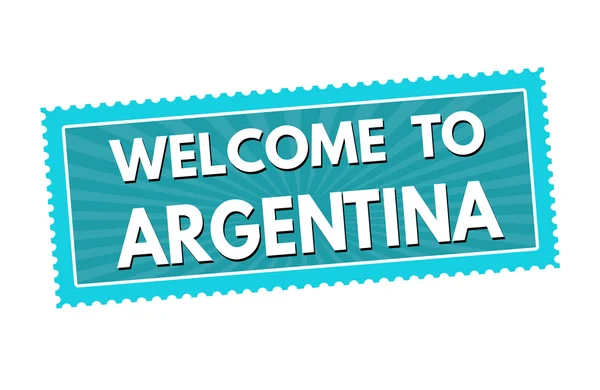 Arjantin seyahat etiket veya damga için hoş geldiniz — Stok Vektör