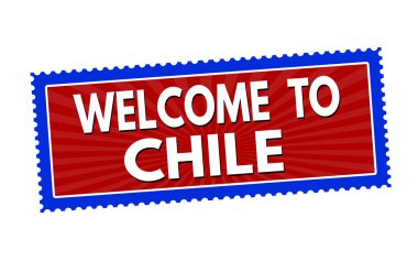 Hoşgeldiniz Şili etiket veya damga