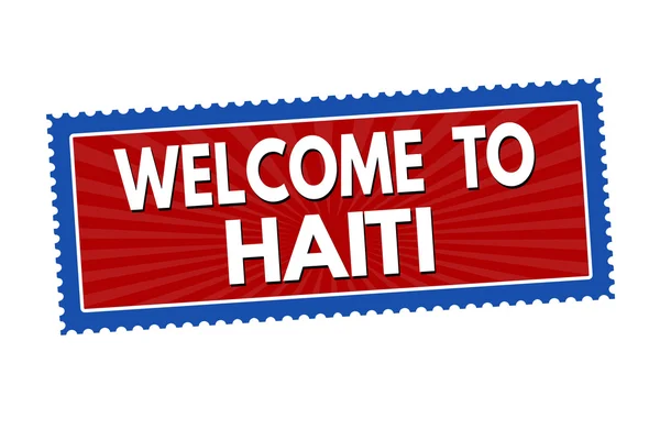 Benvenuti a Haiti adesivo o timbro — Vettoriale Stock