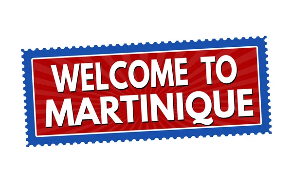 Bienvenido a Martinica pegatina o sello — Vector de stock