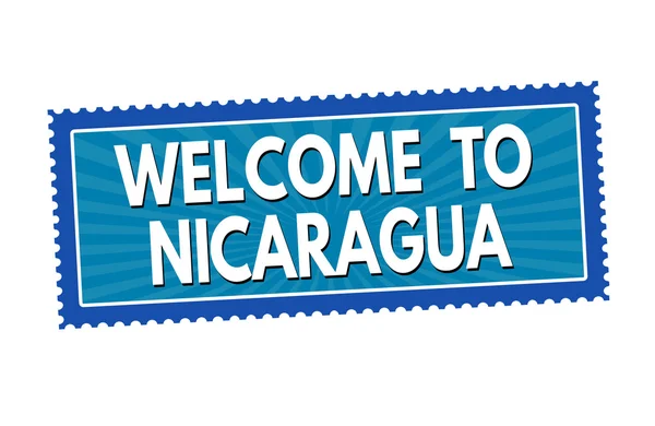 Welkom op Nicaragua sticker of stempel — Stockvector