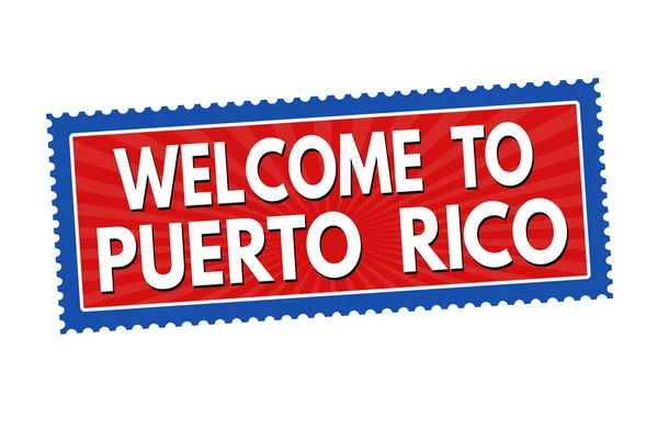 Vítejte v Puerto Rico štítku nebo razítko — Stockový vektor