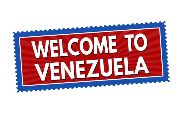 Welkom bij Venezuela sticker of stempel — Stockvector