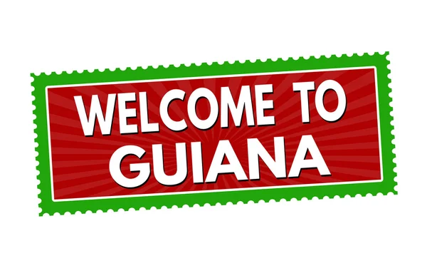 Welkom bij Guyana sticker of stempel — Stockvector