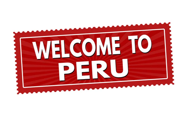 Witamy w Peru naklejki lub pieczęć — Wektor stockowy