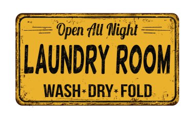 Çamaşırhane odası vintage metal işareti