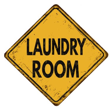 Çamaşırhane odası vintage metal işareti