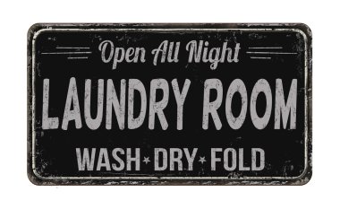 Çamaşırhane odası vintage metal işareti