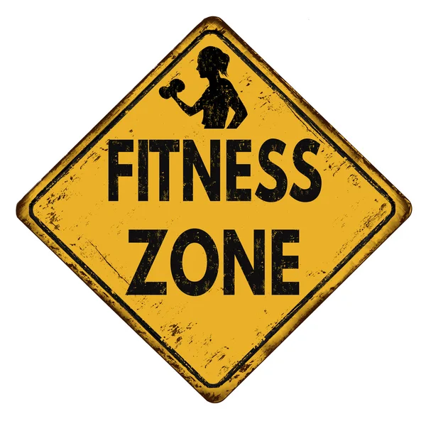 Fitness zone rocznika drodze znak — Wektor stockowy