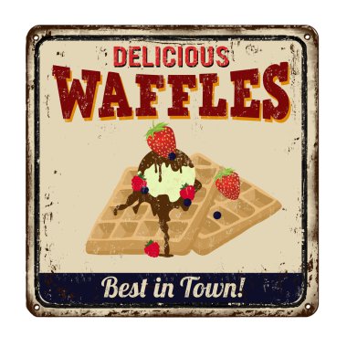 Waffle vintage metal işareti 