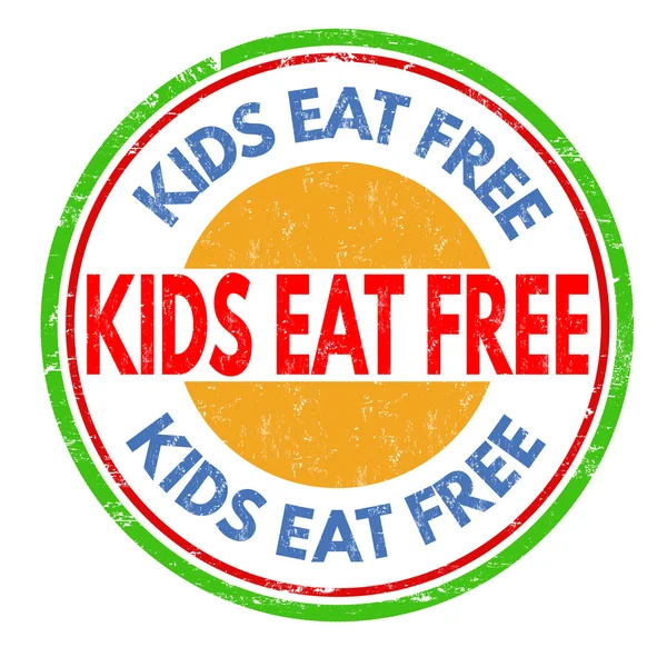 Дети едят бесплатную марку — стоковый вектор