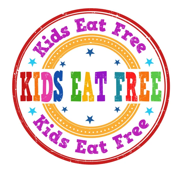 I bambini mangiano francobollo gratuito — Vettoriale Stock