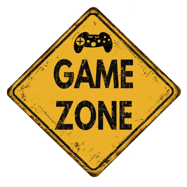 Game zone vintage metall skylt — Stock vektor