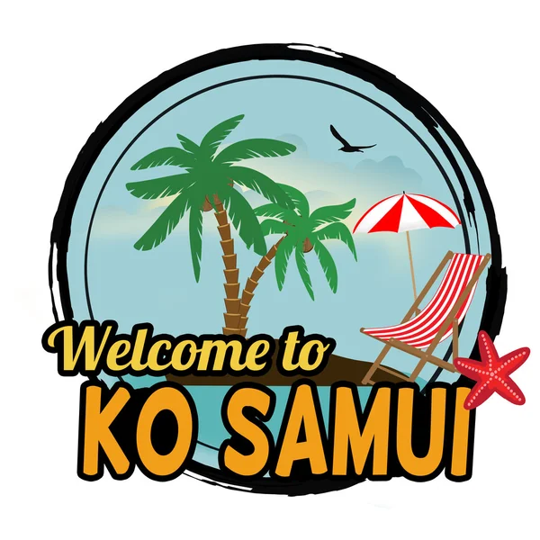 Welkom bij Ko Samui stempel — Stockvector