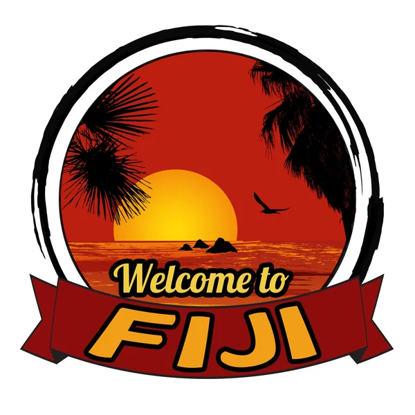 Bienvenido al sello Fiji — Vector de stock