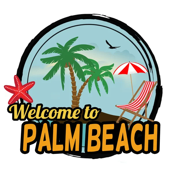 Bienvenido al sello Palm Beach — Vector de stock