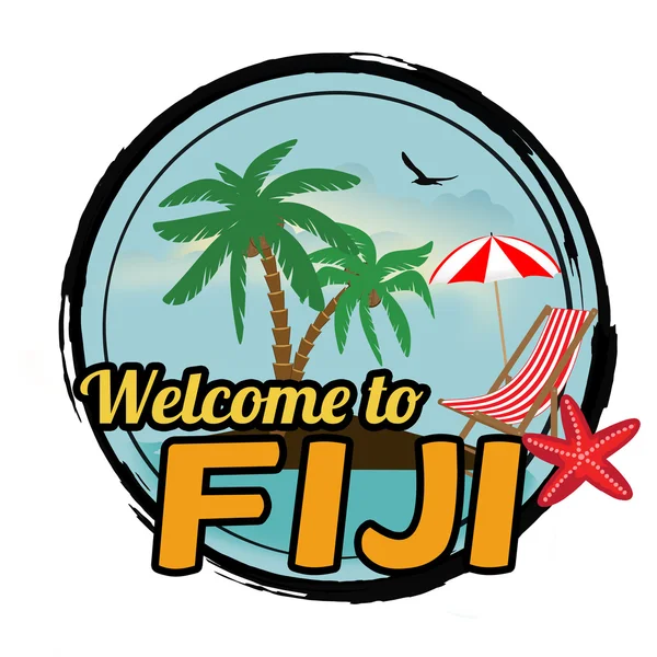 Bienvenido al sello Fiji — Vector de stock