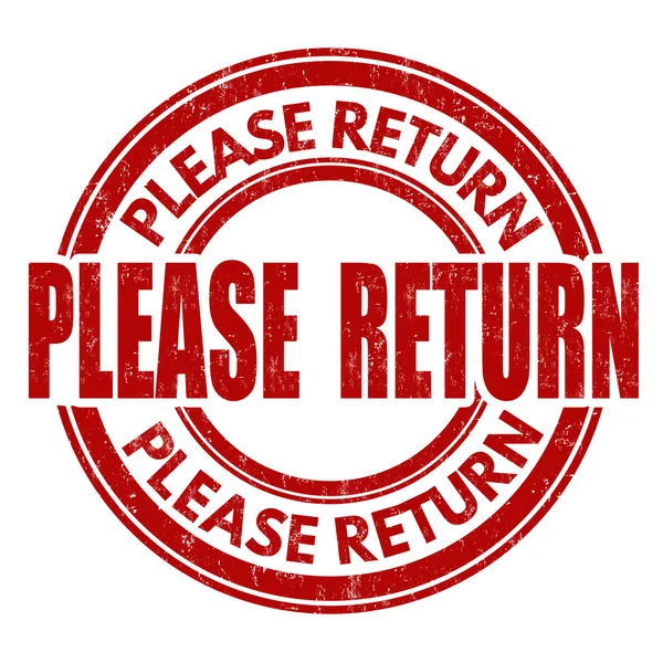Please return stamp — Stock Vector