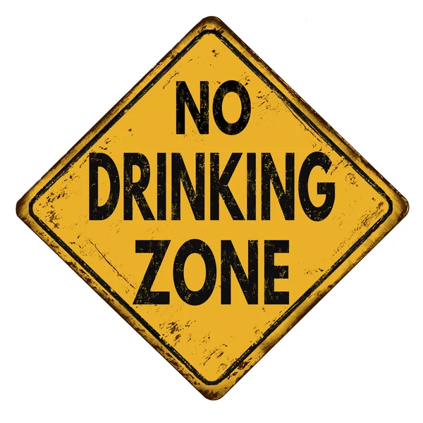 Pas de zone de boisson vintage rouillé panneau métallique — Image vectorielle