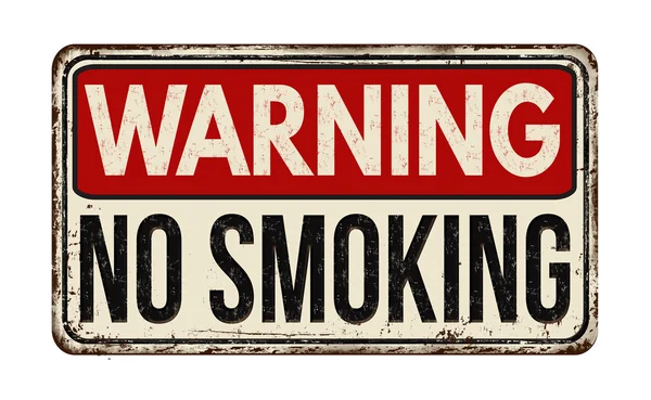 Avvertimento divieto di fumare segno metallo vintage zona — Vettoriale Stock