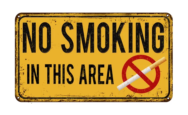 Запрет курения в этой зоне винтажный металлический знак — стоковый вектор