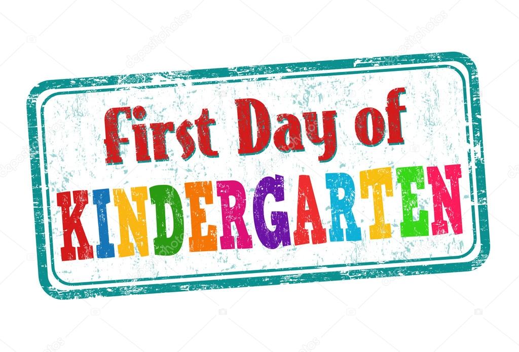 First day of kindergarten stamp or sign Stock Vector by ©roxanabalint
