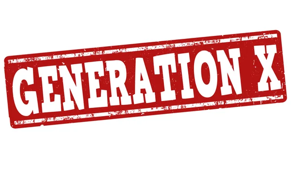Generation x Zeichen oder Stempel — Stockvektor