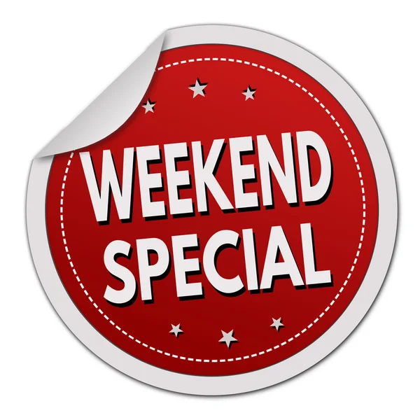 Weekend speciale rode sticker — Stockvector