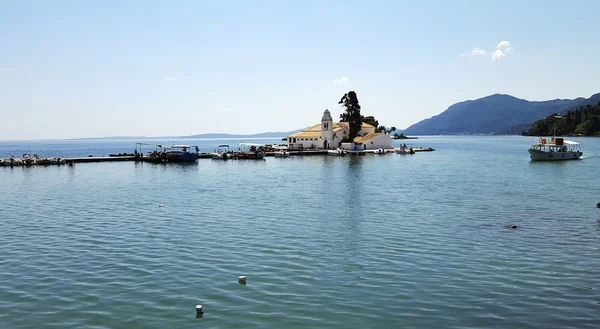 Vlacherna Manastırı Corfu Island, Yunanistan — Stok fotoğraf