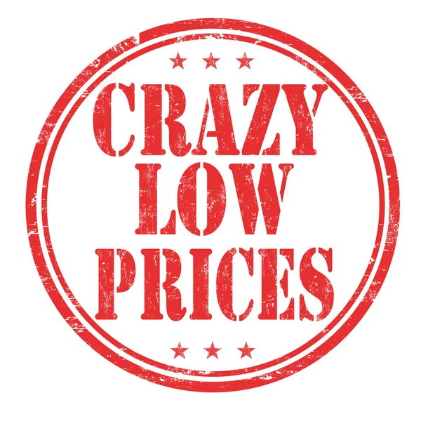 Carimbo de preços baixos louco — Vetor de Stock