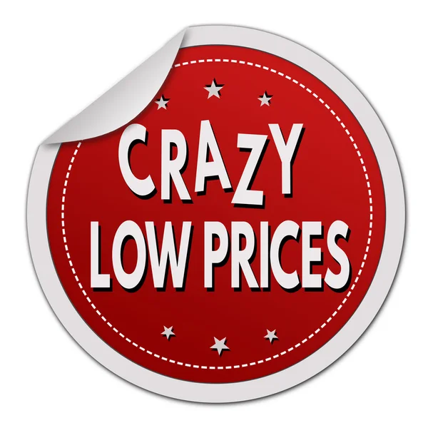 Τρελό χαμηλές τιμές αυτοκόλλητο — Διανυσματικό Αρχείο