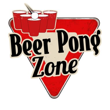 Bira pong bölge vintage metal işareti