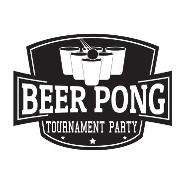 Bira pong turnuva, parti etiket veya damga