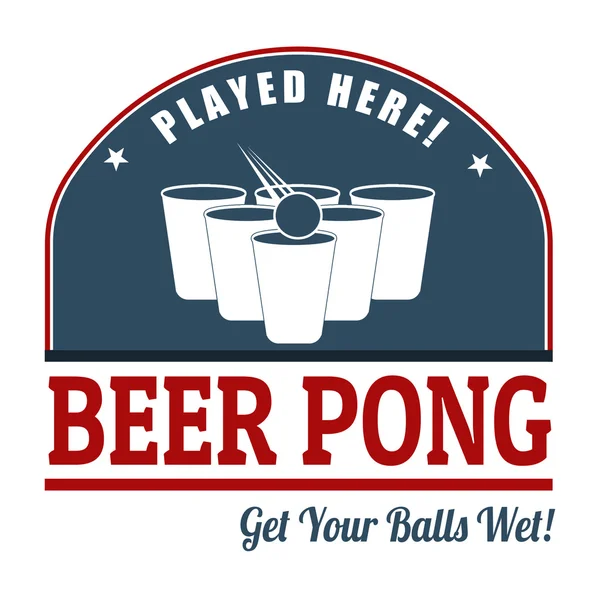 Beer pong etikett eller stämpel — Stock vektor