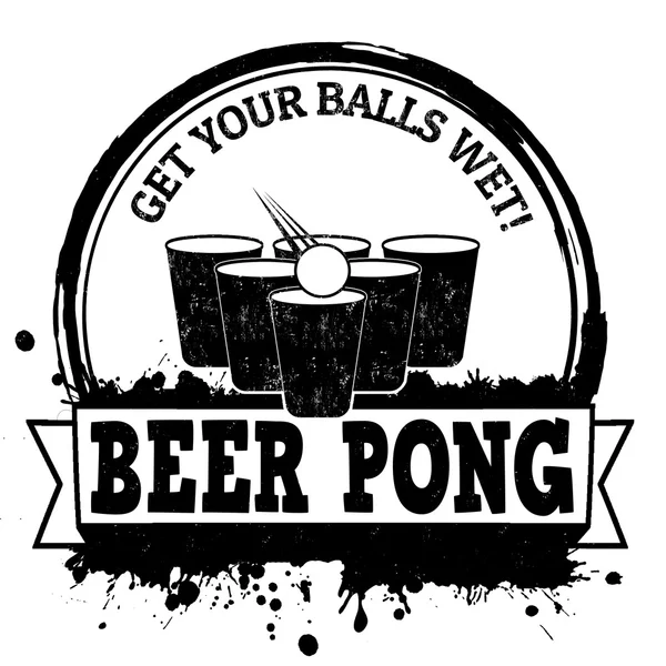 Sello de cerveza pong — Vector de stock