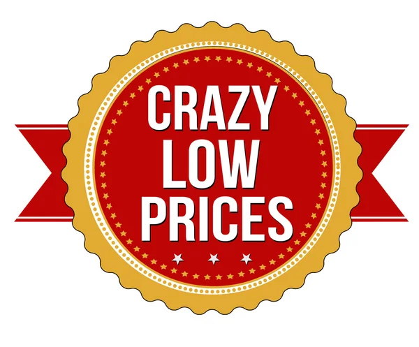 クレイジー低価格ラベルやスタンプ — ストックベクタ